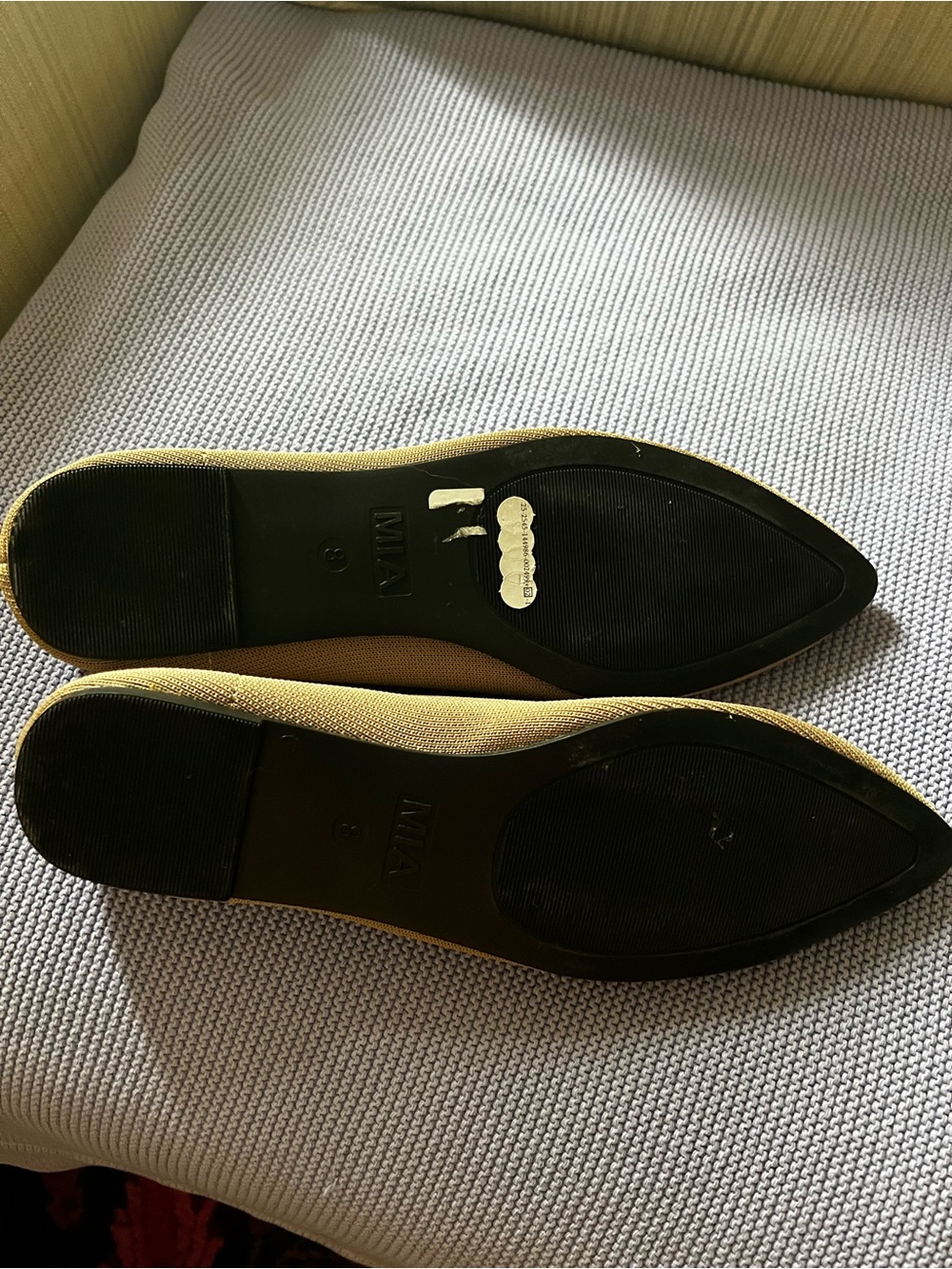 MIA Women's Pointed-Toe Flats in Tan and Black
